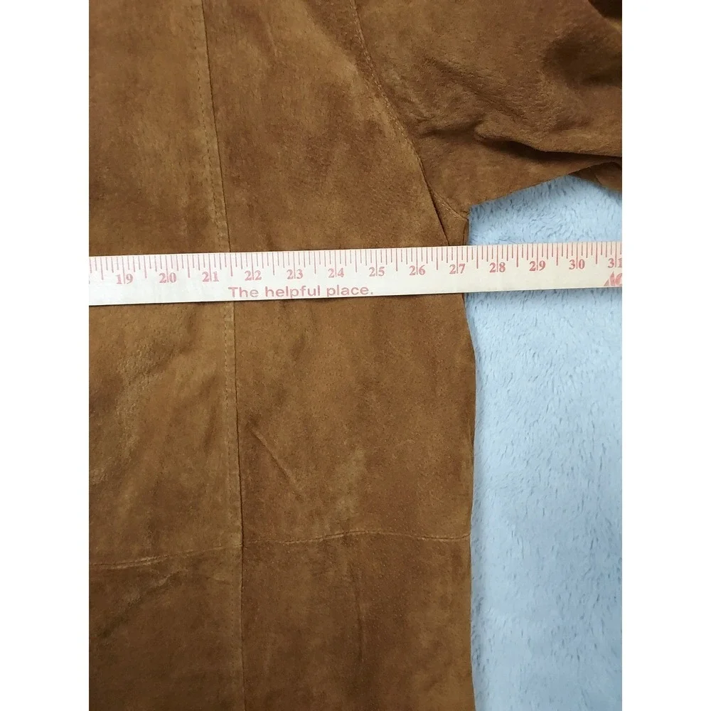 Boston Harbour Jacket Mens XXL 2XL Suede Leather Full Zip Outdoor Brown Lined